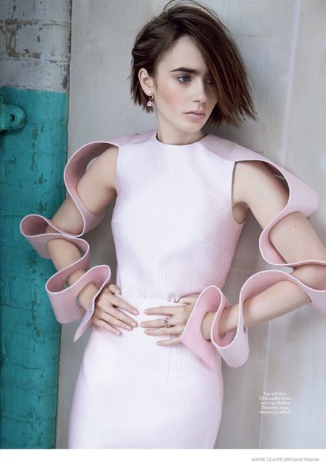 Lily Collins Detail Couture, Sculptural Fashion, Design Moda, Futuristic Fashion, Lily Collins, Designs For Dresses, Mode Inspiration, Marie Claire, Fashion Sewing