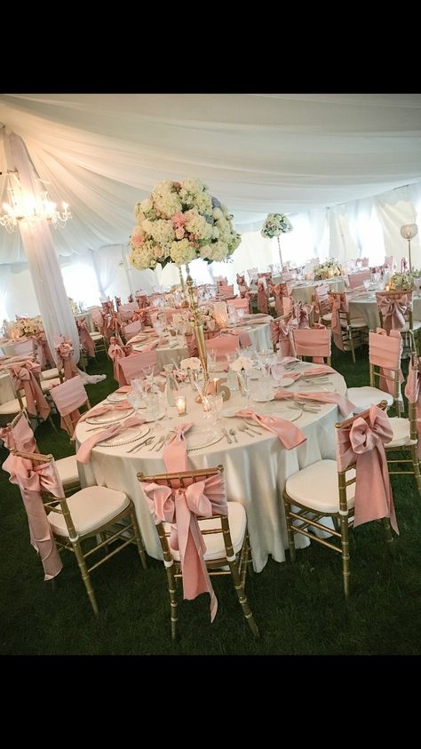 Blush Quince Decorations, Pink Gift Table Ideas, Pink Sweet 16 Tables, All Pink Quinceanera, Blush 15 Decorations, Pink White Quinceanera, Princess 15 Theme, Tent Quinceanera Ideas, Quinceanera Flower Decorations