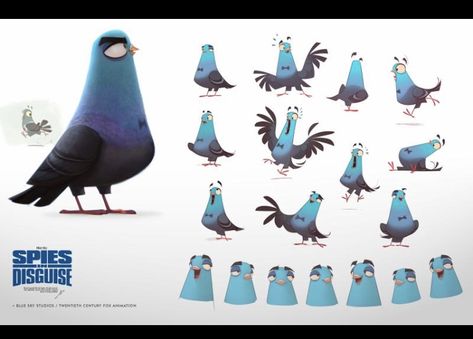 Cartoon Bird Character Design, Pigeon Character, Bird Expressions, Pigeon Character Design, Bird Mascot, Bird Character, Pigeon Illustration, Android Jones, Blur Studios