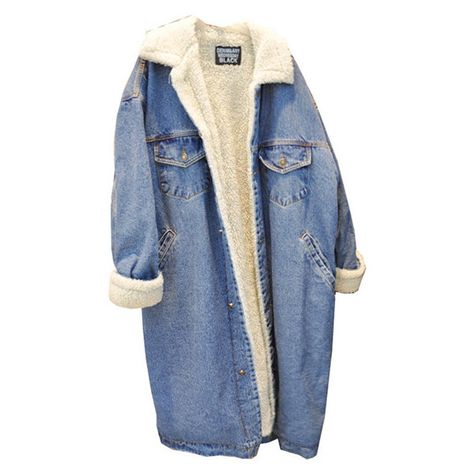 Denim Fleece Line Jacket ($39) ❤ liked on Polyvore featuring outerwear, jackets, coats, blue fleece jacket, fleece jacket, blue jackets, blue denim jacket and denim fleece jacket