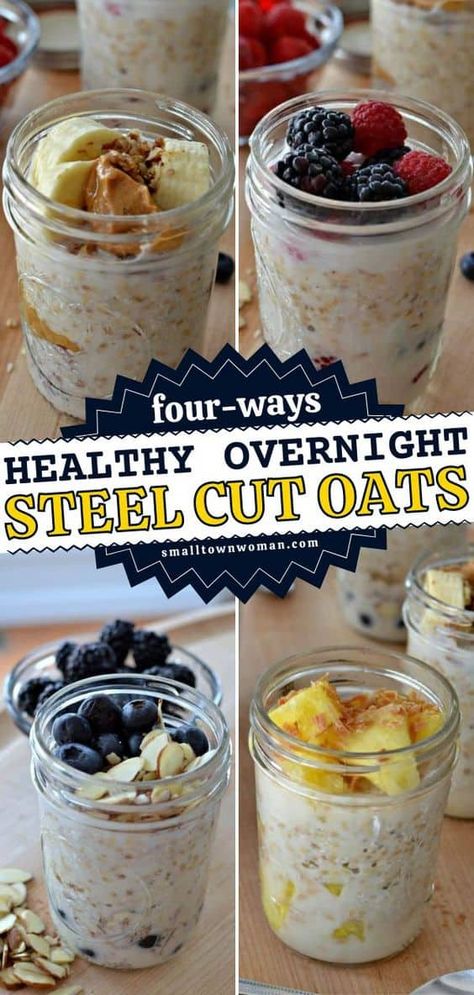 Overnight Steel Cut Oats, Steel Cut Oatmeal Recipes, Steel Cut Oats Overnight, Steel Cut Oats Recipe, Oat Recipes Healthy, Steel Cut Oatmeal, Overnight Oats Recipe Healthy, Overnight Oats Healthy, Lost 100 Pounds