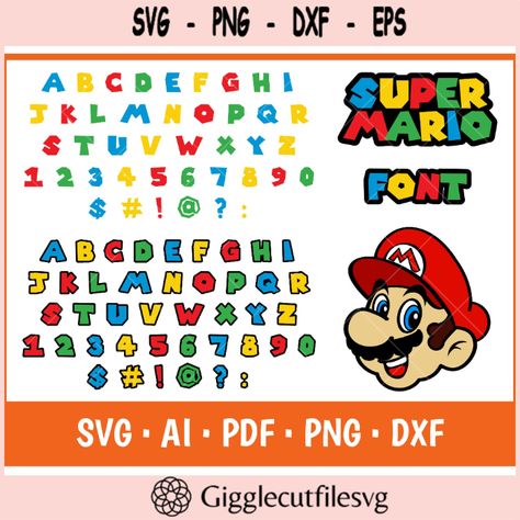 Mario Font Alphabet, Super Mario Behavior Chart, Super Mario Alphabet, Mario Alphabet, Super Mario Font, Mario Classroom, Mario Font, Mario Clipart, Super Mario Svg