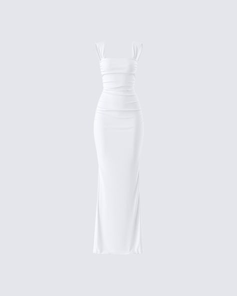 Melora White Maxi Dress & Collar – FINESSE Mini Silk Dresses, White Maxi Dress Outfit, White Dress Flowy, Strapless Ruffle Dress, Cut Out Maxi Dress, Jersey Maxi Dress, White Maxi Dress, Long White Dress, Maxi Jersey Dress