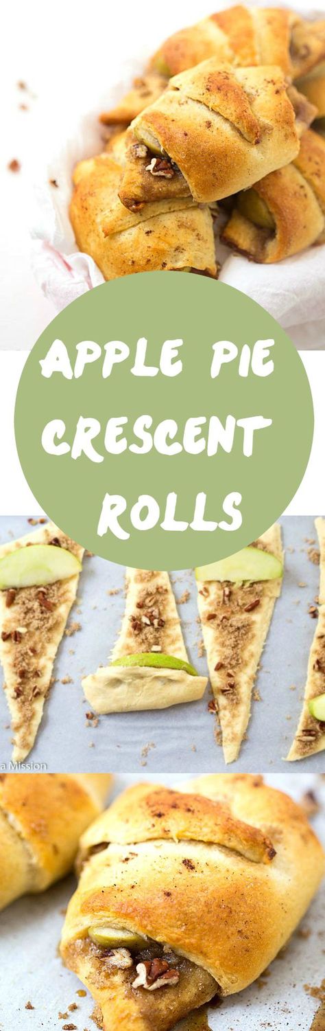 Apple Pie Crescent Roll Recipe - Layered with brown sugar, pecans, apple slices, and apple pie spice! This filling is better and quicker than any apple pie filling! Add these to your crescent roll recipes stash! Pinning! Crescent Roll Apple Pie, Apple Crescent, Apple Crescent Rolls, Apple Pie Crescents, Brown Sugar Pecans, Crescent Roll Recipe, Crescent Roll Dessert, Sugar Pecans, Crescent Recipes