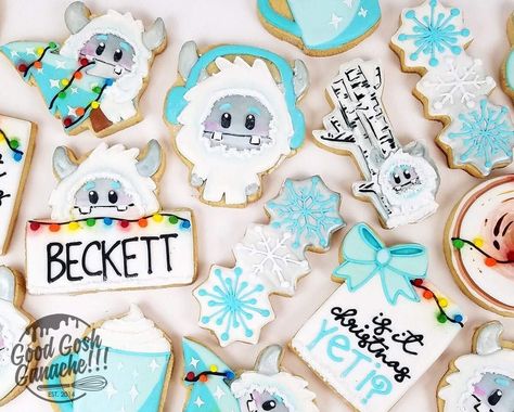 Yeti To Party, Tree Lily, Winter Cookies, Party Cookies, Winter Cookie, Roll Cookies, Floral Swag, Xmas Cookies, Winter Party