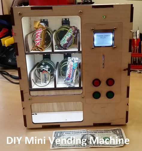 Venduino Arduino Vending Maching #arduinoprojectsdiy Diy Vending Machine, Led Cube Arduino, Rfid Arduino, Arduino Robot Arm, Arduino Laser, Arduino Beginner, Mini Vending Machine, Arduino Wifi, Arduino Led