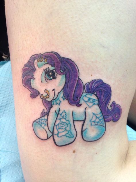 Rarity Tattoo, Lps Tattoo, Mlp Tattoo, Nostalgic Tattoos, Buttercup Tattoo, Pony Tattoo, My Little Pony Tattoo, My Tattoos, Unicorn Tattoos