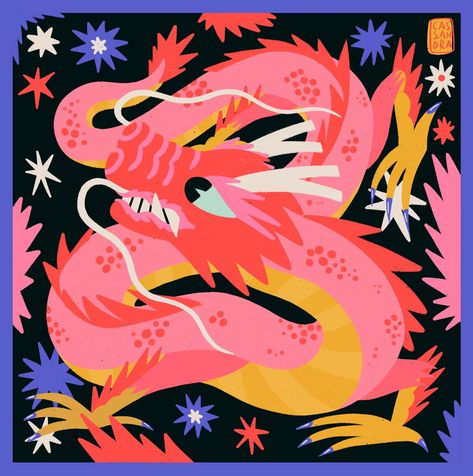 Year of the Dragon :: Behance China Art Illustration, Asia Illustration, Year Of The Dragon Party, Snake Art Design, Year Of The Dragon Illustration, Lunar New Year Dragon Art, Chinese Dragon Illustration, Chinese Stickers, Dragon Chinese New Year Illustration