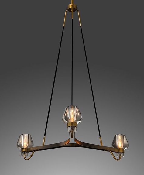 Jonathan Browning Studios | Brass And Glass Pendant Light, Classic Dining Room, 3 Light Chandelier, Stainless Steel Polish, Brass Lighting, Brass Glass, Metal Lighting, Glass Pendant Light, Glass Chandelier