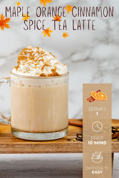 Whether you're in the mood for a caffeinated boost with our Organic Orange Cinnamon Spice Tea or prefer a soothing herbal version, this drink is the perfect seasonal treat. The bold spices of orange, cinnamon, and cloves pair beautifully with our homemade maple syrup, creating a warm and comforting latte. Constant Comment Tea Recipes, Orange Spice Tea, Homemade Maple Syrup, Cinnamon Tea, Tea Ideas, Spice Tea, Seasonal Treats, Changing Leaves, Orange Spice