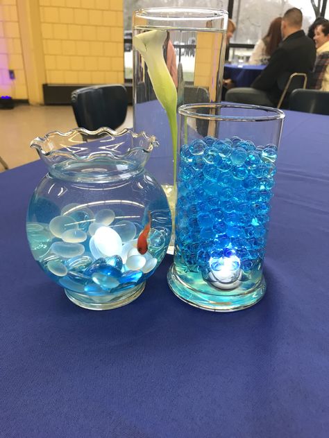 Sports Banquet Centerpieces, Pool Party Centerpieces, Swim Banquet, Swim Team Gifts, Banquet Centerpieces, Quince Themes, Sports Banquet, Banquet Ideas, Banquet Decorations