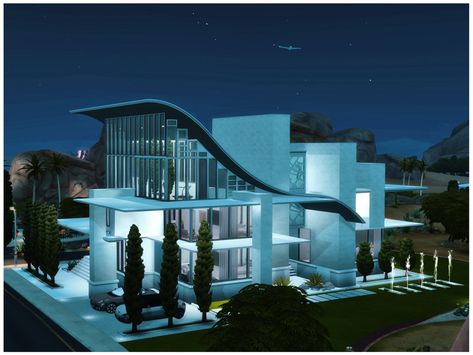 The Sims Resource - MM Modern Apartment Sims 4 Futuristic, Sims 4 Alien, Apartment Sims 4, Futuristic Apartment, Alien House, House Sims 4, Futuristic House, Sims 4 Build, Sims 4 Houses