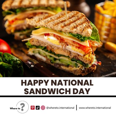 🥪happy national sandwich day🥪 #nationalsandwichday#sandwich#foodlover#sandwichlover#wheretointernational#eatout#foodie#sandwichshop National Sandwich Day, Sandwich Day, Sandwiches