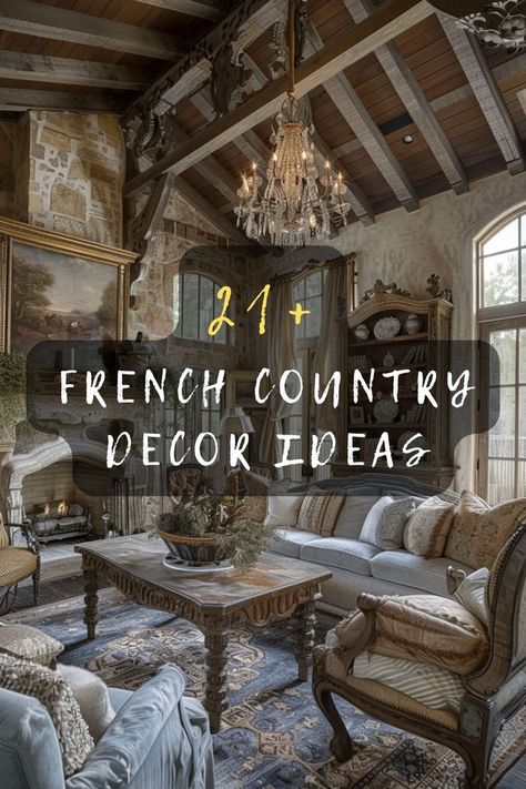 Want to add elegance to your living room? Explore 21 elegant French country decor ideas that blend sophistication and rustic charm. Click to find out more! 🏡✨ #HomeDecor #FrenchCountry #LivingRoom #InteriorDesign #RusticCharm Fall Decor French Country, French Farmhouse Living Room Ideas, Rustic French Country Decor, French Farmhouse Decor Living Room, Southern Decorating Ideas, French Country Fireplace Ideas, French Country Dining Room Ideas, Country French Decorating, French Decorating Ideas