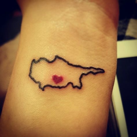 Cyprus tattoo on my wrist. The hearts because i love the island. Its my second home. Cyprus Tattoo Ideas, Cyprus Tattoo, Cyprus Island, Island Tattoo, Tattoo Me, Dainty Tattoos, Elegant Tattoos, Second Home, Word Tattoos