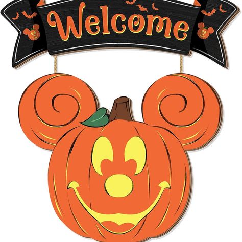 The Halloween wooden hanging decoration is made of quality wood, which is sturdy, strong and does not warp or fade, it has a long service life. Exquisite printed with vivid colors and smooth touch, totally worth the try. Welcome Hanging Sign, Disney Halloween Decor, Welcome Hanging, Halloween Decor Crafts, Disney Halloween Decorations, Mouse Pumpkin, Halloween Mouse, Sign For Front Door, Painting Books