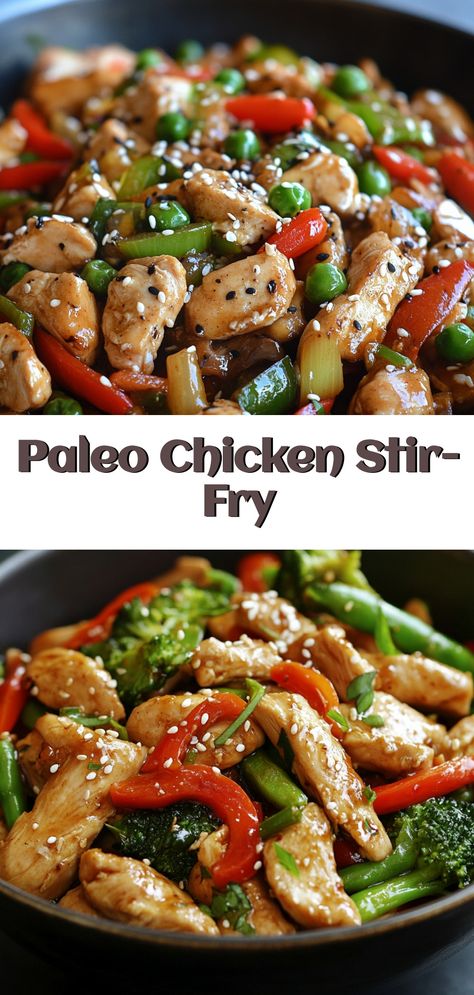 Craving a healthy, delicious meal? Discover our Paleo Chicken Stir-Fry! This simple recipe is perfect for women who love flavorful, nutritious recipes without any fuss. Packed with tender chicken and vibrant veggies, this stir-fry offers a satisfying meal in minutes. It’s a quick way to enjoy clean eating while still savoring every bite. Perfect for busy weekdays or a cozy weekend dinner, you won't be disappointed with this paleo-friendly dish! Enjoy a wholesome meal that's sure to become a family favorite. Low Cal Chicken Stir Fry, Starting Whole 30, Paleo Chicken Stir Fry Recipes, Easy Dinner Recipes For Family Whole 30, Paleo Budget Meals, Paleo Stir Fry Recipes, Primal Dinner Recipes, Healthy Stir Fry Recipes Clean Eating, Paleo One Pan Recipes