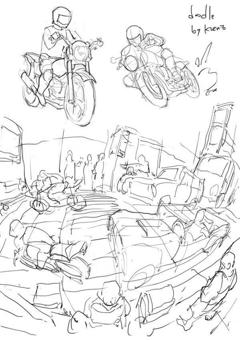 Motorcycle Perspective, Krenz Cushart, Perspective Drawing Lessons, Manga Drawing Tutorials, Perspective Art, Gesture Drawing, Environment Concept Art, Cool Art Drawings, Drawing Base