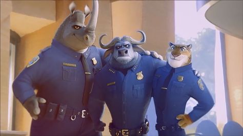 Chief Bogo, and his crew. Chief Bogo Fanart, Mr Big Zootopia, Chief Bogo Zootopia, Zootopia Crossover, Zootopia Police, Zootopia Screencaps, Zootopia Chief Bogo, Chief Bogo, Zootopia Concept Art