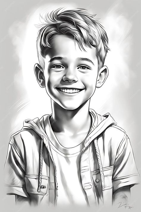 Premium AI Image | Joyful Boy Coloring Page for Adults Printable Page Beautiful Pencil Sketches, Drawing Body Proportions, Woman With Red Hair, Boy Sketch, Boy Coloring, Coloring Page For Adults, Painting Of A Woman, Digital Painting Portrait, Children Sketch