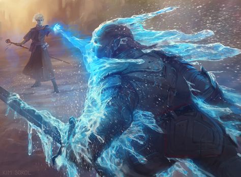 Battle Mage, Ice Magic, Super Powers Art, Mtg Art, Magic Aesthetic, Fantasy Story, Fantasy Concept Art, Arte Fantasy, Magic Art