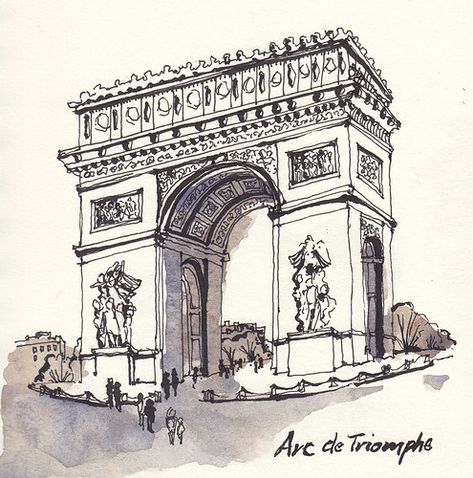 Arc de Triomphe, Paris France | Very cold, gray and a bit ra… | Flickr Pencil Sketches Creative, Pencil Sketches Creative Inspiration, Pencil Sketches For Beginners, Sketches Landscape, Sketches For Beginners, Sketchbook Architecture, Pencil Sketches Landscape, Art Parisien, Architecture Drawing Sketchbooks