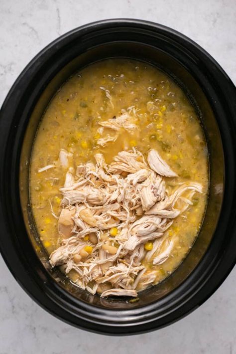 Healthy Crockpot White Chicken Chili (High-Protein!) Ww Chicken Chili Crock Pot, Buffalo Chicken Chili Crockpot Healthy, Low Calorie White Chicken Chili Crockpot, Healthy White Chicken Chili Slow Cooker, Healthy High Protein Soup Crockpot, Crockpot White Chicken Chili Healthy, Healthy Crockpot Soups Clean Eating, High Protein White Chicken Chili, High Protein Low Carb Chili