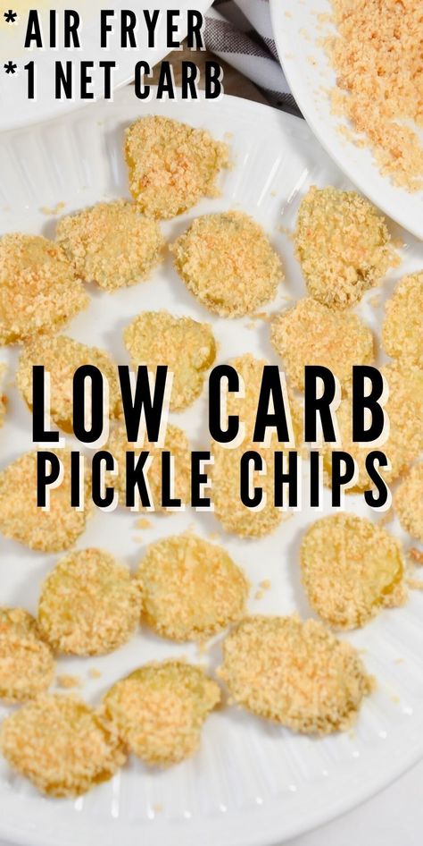 Keto Pickle Chips, Air Fryer Pickle Chips, Easy Deep Fried Pickles, Fried Pickle Chips, Stylish Cravings, Air Fryer Recipes Healthy Low Carb, Air Fryer Recipes Low Carb, Ketosis Diet Recipes, Low Carb Chips