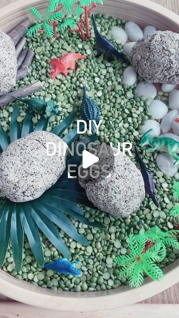 Emily Yang on Instagram: "🦖 DIY DINOSAUR EGGS RECIPE🦖

These eggs are so easy to make and my kids had so much fun that they asked me to make another batch!

✨The toy does NOT melt ✨

INGREDIENTS:
✨ 1.5 cups flour
✨ 1.5 cups ground coffee (new or used) 
✨ 3/4 cup salt
✨ 3/4 cup water (plus a few TBSP if needed)

INSTRUCTIONS:

✨Mix dry ingredients first then add the water. Mix until dough becomes soft and mixture will hold together. You might need to add a little bit of extra water. 

✨Form the dough into a flat oval in the palm of your hand and add a mini dinosaur. Cover the top with more dough and form an egg shape with the dough covering the whole dinosaur.

✨Place on baking sheet and bake for 1.5 hours at 200 degrees F. Makes about 5-6 eggs. Let eggs cool before handling.

✨SAVE✨ this Dinosaur Eggs Diy, Diy Dinosaur Eggs, Asl Activities, Sensory Fillers, Diy Dinosaur, Dino Eggs, Childs Play, Dinosaur Activities, Dinosaur Crafts