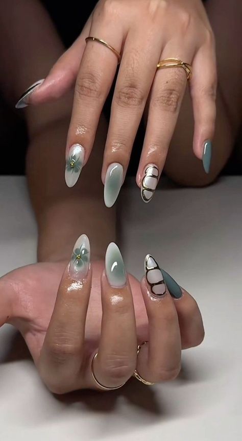 Chrome Summer Nails, Summer Chrome Nails, Chrome Manicure, Blue Chrome Nails, White Chrome Nails, Emerald Nails, Nagellack Trends, Chrome Nails Designs, Nagel Tips