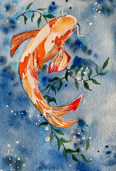 Koi Fish Art, Koi Fish Drawing, Koi Watercolor, Koi Art, Fotografi Vintage, Watercolor Fish, Carpet Looks, Fish Drawings, Watercolor Art Lessons