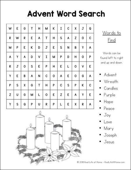 Advent Word Search Printable from Real Life at Home Advent Printables, Advent Lessons For Kids, Advent Crafts For Kids Sunday School, Advent Word Search Free Printable, Advent Crafts For Kids, Advent Activities For Kids Catholic, Sunday School Advent, Advent Prayers For Kids, Advent Crossword Puzzle