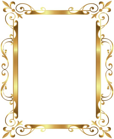 Gold Border Design, Transparent Business Cards, Clip Art Frames Borders, Printable Frames, Certificate Background, Page Borders Design, Frame Border Design, Page Borders, Borders And Frames