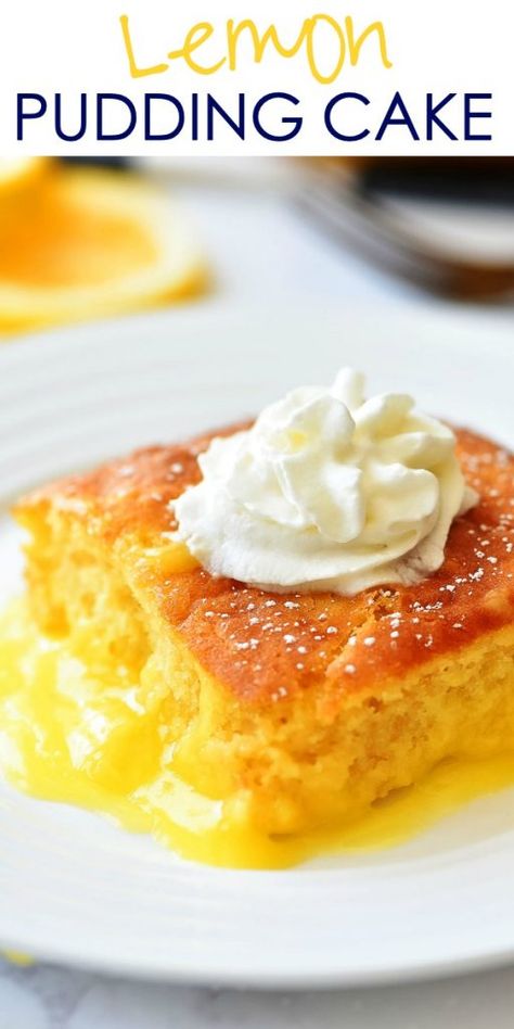 Lemon Pudding Recipes, Lemon Pudding Cake, Cake Mix Ingredients, Whiskey Cake, Fluffy Cake, Lemon Dessert, Pudding Dessert, Torte Cupcake, Lemon Cake Mixes