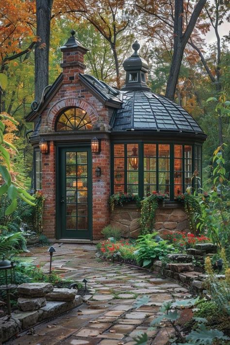 Fairytale Cottage, Dream Cottage, She Sheds, Fantasy House, Potting Shed, Dream House Exterior, She Shed, Greenhouses, Dream House Decor