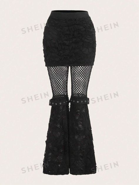 Gothic Pants Women, Fishnet Pants, Goth Pants, Gothic Pants, Vintage Velvet Dress, Womens Halter Tops, Flared Leggings, Velvet Blouses, Flare Leg Pants