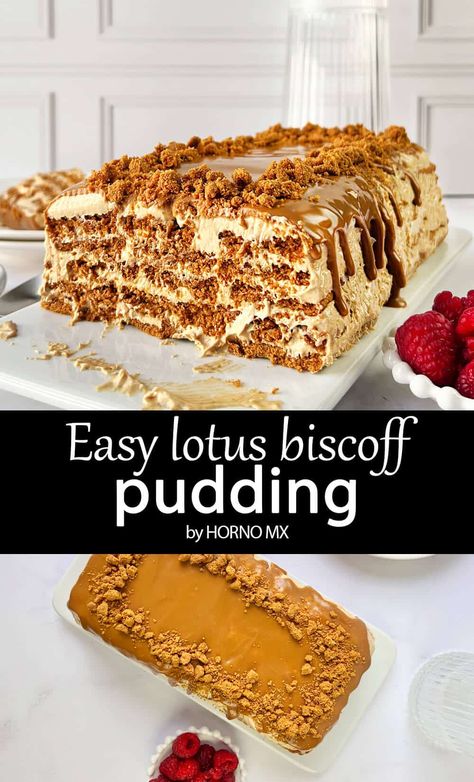 Easy lotus biscoff pudding Lotus Cookies Dessert, What To Make With Biscoff Cookies, Recipes With Speculoos Cookies, Dessert With Biscoff Cookies, Lotus Cookies Recipe, Biscoff Cookie Desserts, Lotus Cookie Recipe, Lotus Cookie Dessert, Recipes With Biscoff Cookies