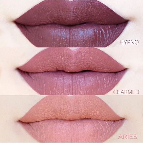 BACK IN STOCK! Yassss come through @ofracosmetics Aries Charmed and Hypno! Don't forget to use a discount code to save money! Like MANNYMUA Saw this image on Twitter I wish I knew who's lips these are! Love the swatches :) Edit - swatches are from @boobista by mannymua733 Lipstick Purple, Cosmetics Laboratory, Manny Mua, Batons Matte, Latest Makeup, Makeup Swatches, Lip Art, I Love Makeup, Free Makeup