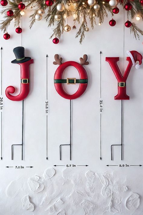 FORUP Joy Christmas Decorations, 3 Pcs Christmas Garden Stakes, Metal Stakes Christmas Outdoor Decorations, Joy Decor for Christmas Lawn Yard Decorations Joy Decor, Christmas Outdoor Decorations, Decorative Garden Stakes, Joy Christmas, Decor For Christmas, Yard Decorations, Christmas Outdoor, Christmas Garden, Outdoor Decorations