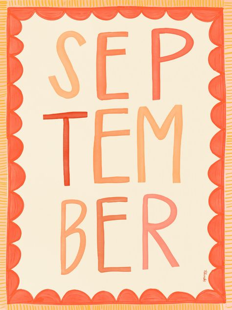 #september #newmonth September Lettering, September Illustration, First September, New Month, Journal Ideas, Bullet Journal, Wallpapers, Collage, Pins