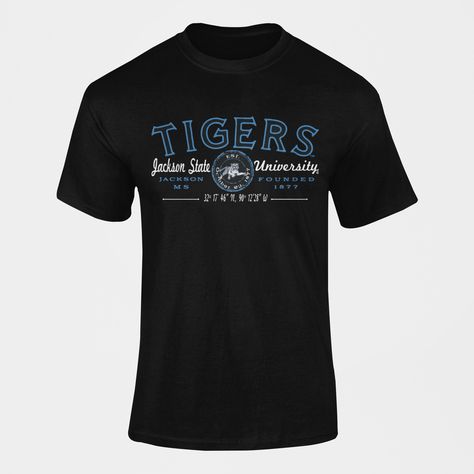 Jackson State University Tigers Coordinates Short Sleeve T-Shirt Product Details Ready to rep your school? Our Jackson State University Tigers Coordinates Short Sleeve T-Shirt is the perfect way to show your school pride! Featuring the coordinates of where the school is located on the front, this shirt is sure to make you stand out and show everyone you’re a proud JSU Tiger! Now there’s no excuse if someone can’t “find you” when you’re wearing this tee! Features: Retail fit Unisex sizing Disclai Jackson State University, Jackson State, University Shirt, School Pride, Find You, The School, State University, Tigers, Apparel Accessories