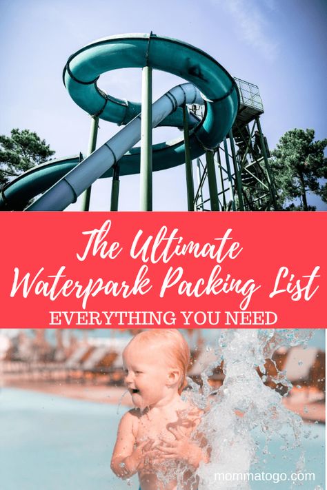 The Ultimate Waterpark Packing List - What to bring To Indoor and Outdoor Waterparks - Momma To Go Travel Waterpark Packing List, Waterpark Outfit Ideas, Waterpark Outfit, Water Park Tips, Packing List Kids, Water Theme Park, Wolf Lodge, Indoor Waterpark, Great Wolf Lodge