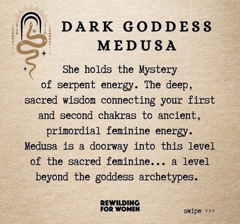 The Bohemian Archetype, Bohemian Archetype, Mythology Quotes, Medusa Goddess, Greek Mythology Quotes, Archetype Aesthetic, Maat Goddess, Goddess Medusa, Medusa Greek Mythology