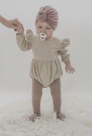 Baby Romper With Tights, Bubble Romper With Tights, Romper With Tights, Boho Kids Fashion, Baby Bubble Romper, Baby Mode, Baby Bubble, Baby Sleep Problems, Baby Turban