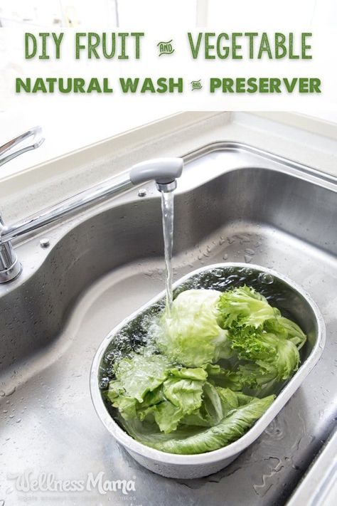 Make your own DIY fruit and vegetable wash with natural ingredients- it also helps keep produce fresh longer! Use salt, vinegar and lemons. Keep Produce Fresh Longer, Keep Produce Fresh, Fruit Veggie Wash, Vegetable Wash, Fruit And Vegetable Wash, Fruit Diy, Wellness Mama, Inexpensive Meals, Different Vegetables