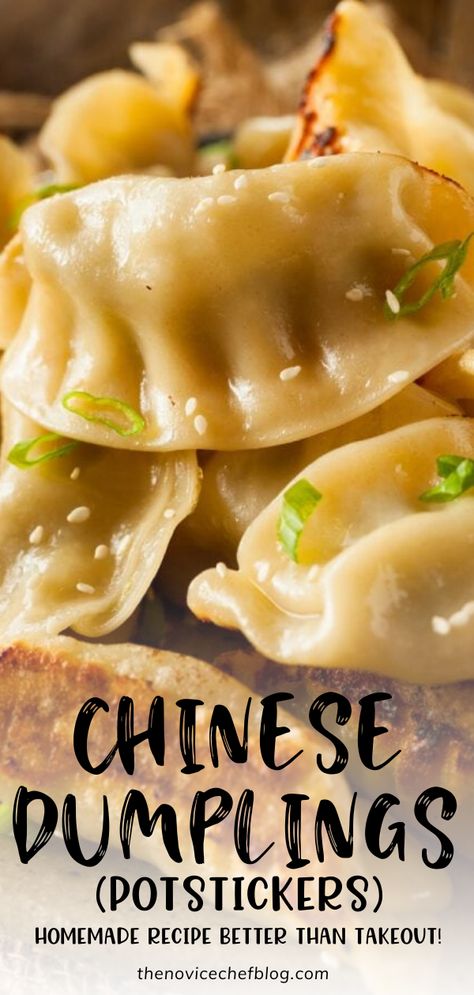 Chinese Dumplings (Potstickers) are simple to make at home! This easy recipe features a 100% pork and vegetable filling which you can swap with different combinations. Serve them fried, steamed, or whip up the best homemade wonton soup ever! Pin this for later! Homemade Potstickers, Homemade Wonton Soup, Easy Dumplings Recipe, Potstickers Recipe, Easy Dumplings, Homemade Chinese, Homemade Chinese Food, Wonton Recipes, Homemade Dumplings