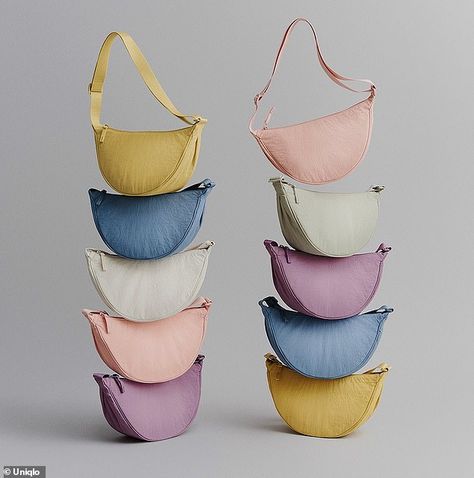 Uniqlo Round Mini Shoulder Bag, Bags Style, Uniqlo Bags, Compact Bag, Carpet Bag, Hat Stands, Round Bag, Waist Bags, Mini Shoulder Bag