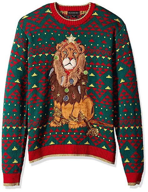 Blizzard Bay Men's Decked Out Lion Ugly Christmas Sweater, Small Ugly Christmas Sweater Cat, Best Ugly Christmas Sweater, Christmas Coat, Mens Ugly Christmas Sweater, Sweet Clothes, Christmas Sweater Men, Sweaters For Men, Cat Fabric, Vegan Shirt