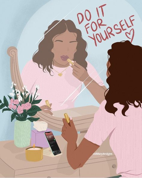 Self Love Illustration Art Aesthetic, Self Awareness Illustration, Self Care Illustration Art, Motivation Art Illustration, Self Love Illustration Art, Self Care Illustration, Feeling Painting, Motivational Illustration, Motivation Illustration