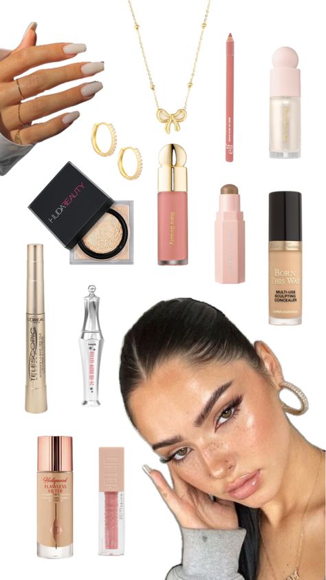 Clean Girl Makeup Products, Glowy Makeup Products, Glowy Makeup Aesthetic, Clean Make Up, Makeup Routine Guide, Glow Up Checklist, Preppy Makeup, Makeup Order, Makeup Bag Essentials